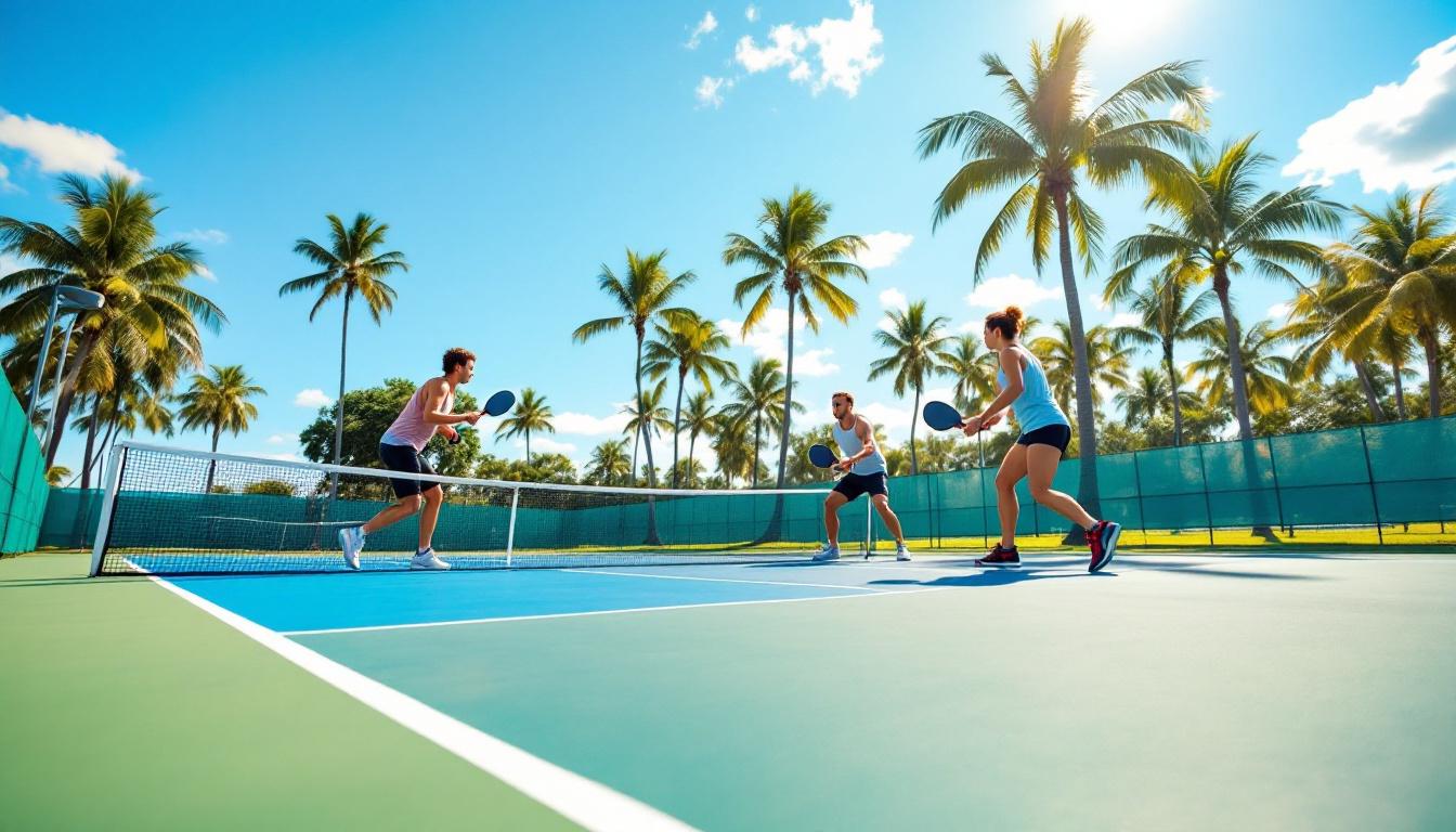 Sarasota pickleball courts with players during a morning session
