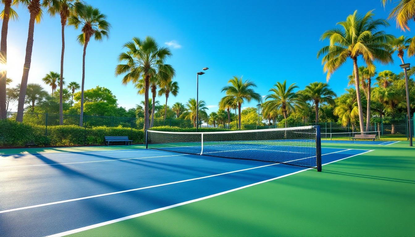 Bee Ridge Park pickleball courts on a weekday morning