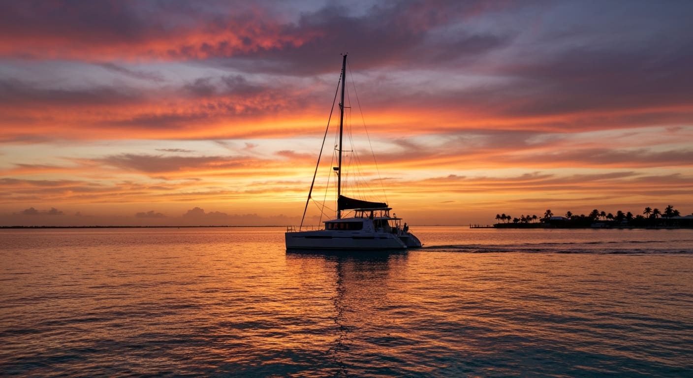 Sunset cruise off Naples Florida coast