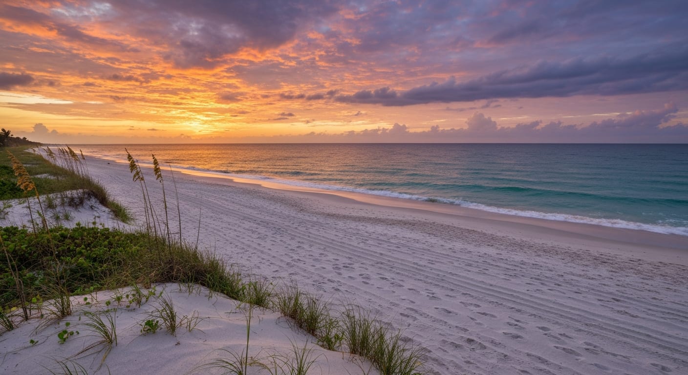 Bonita Springs beach sunset near local hotel zones