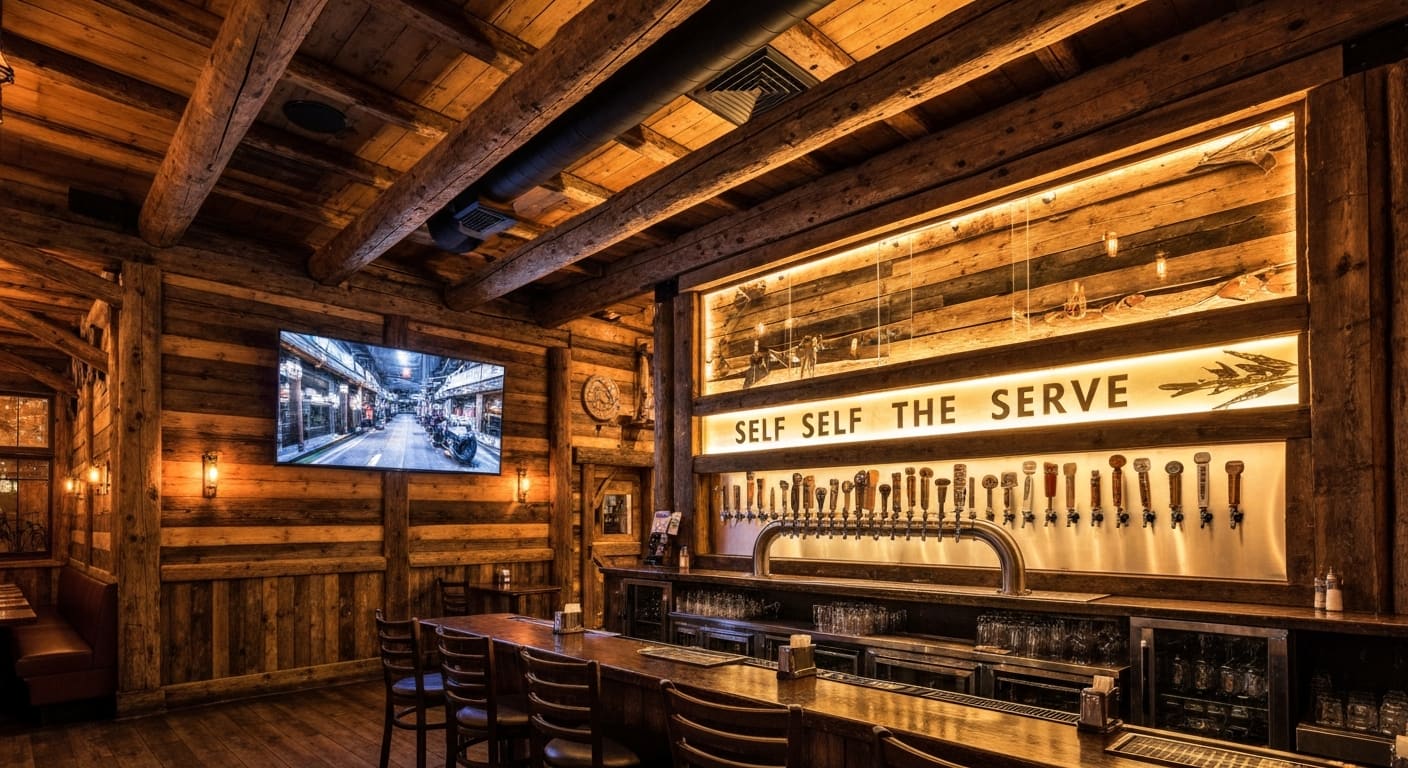 The Lodge ski lodge themed sports bar and BBQ in Fort Myers