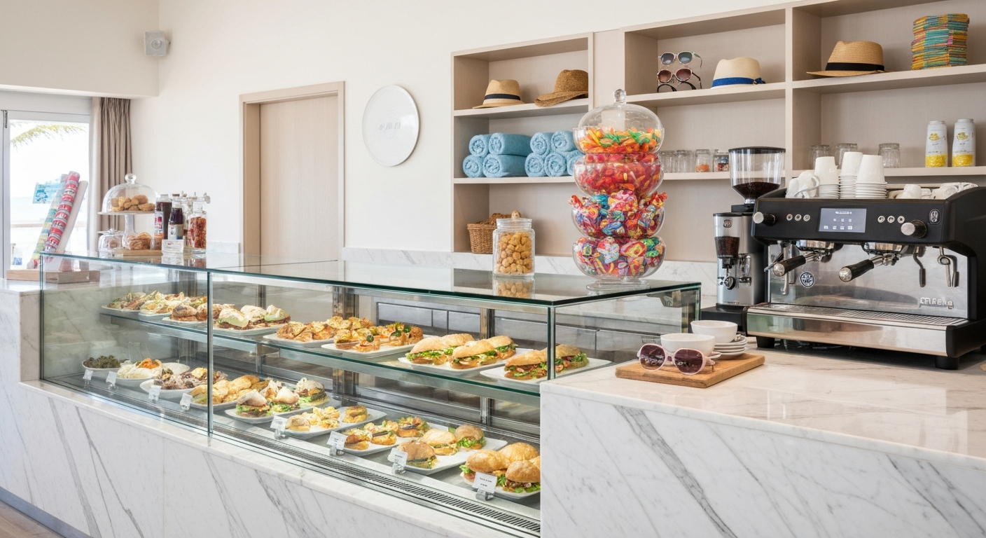 560 MKT grab-and-go market at Hilton Marco Island with Illy coffee bar and gourmet sandwiches