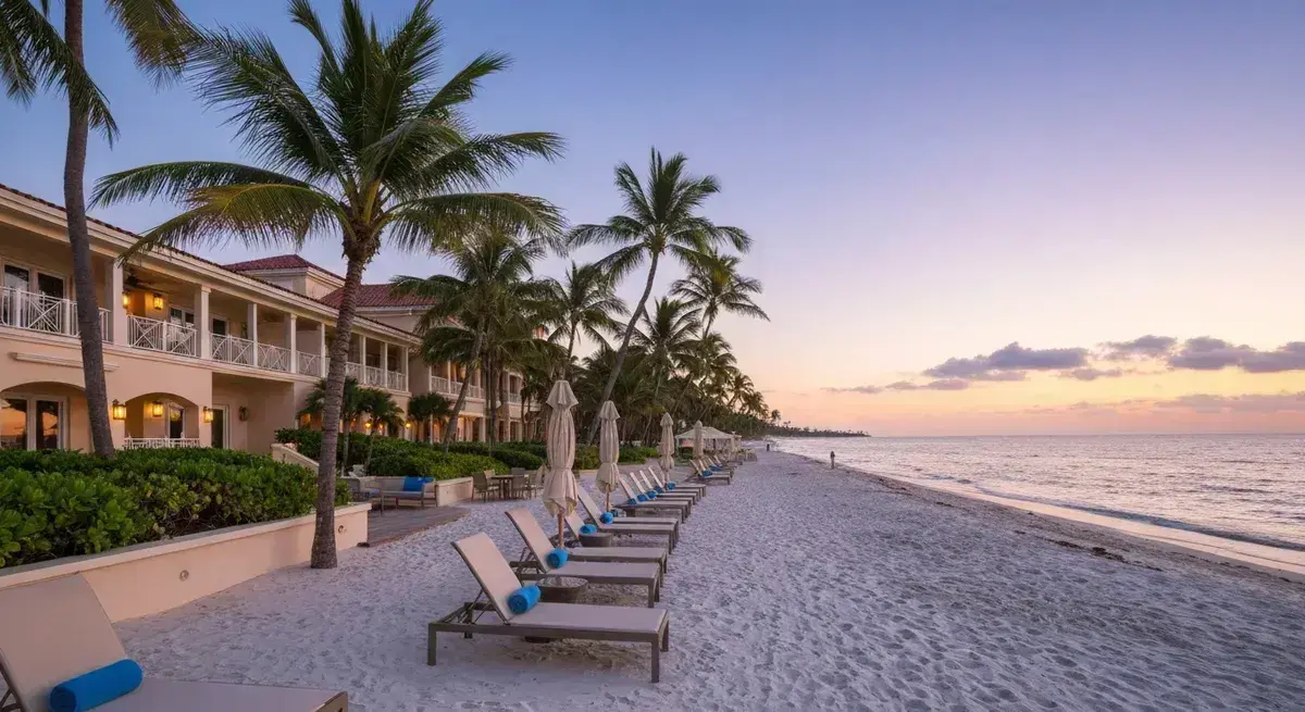 LaPlaya Beach Resort on Vanderbilt Beach at sunset