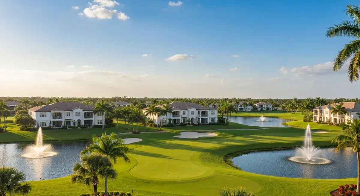 Lely Resort golf villas overlooking the course