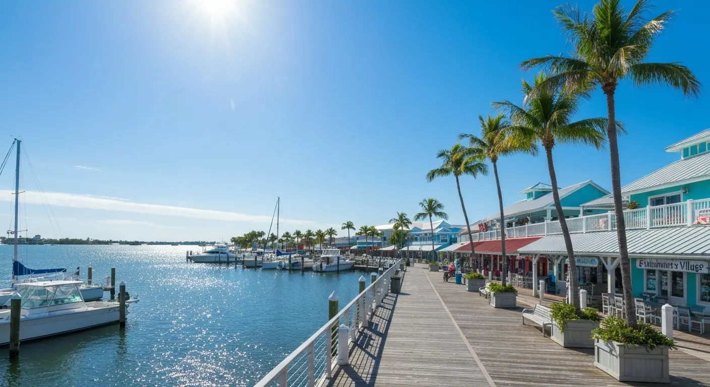 Fishermen's Village waterfront shopping and marina area in Punta Gorda Florida