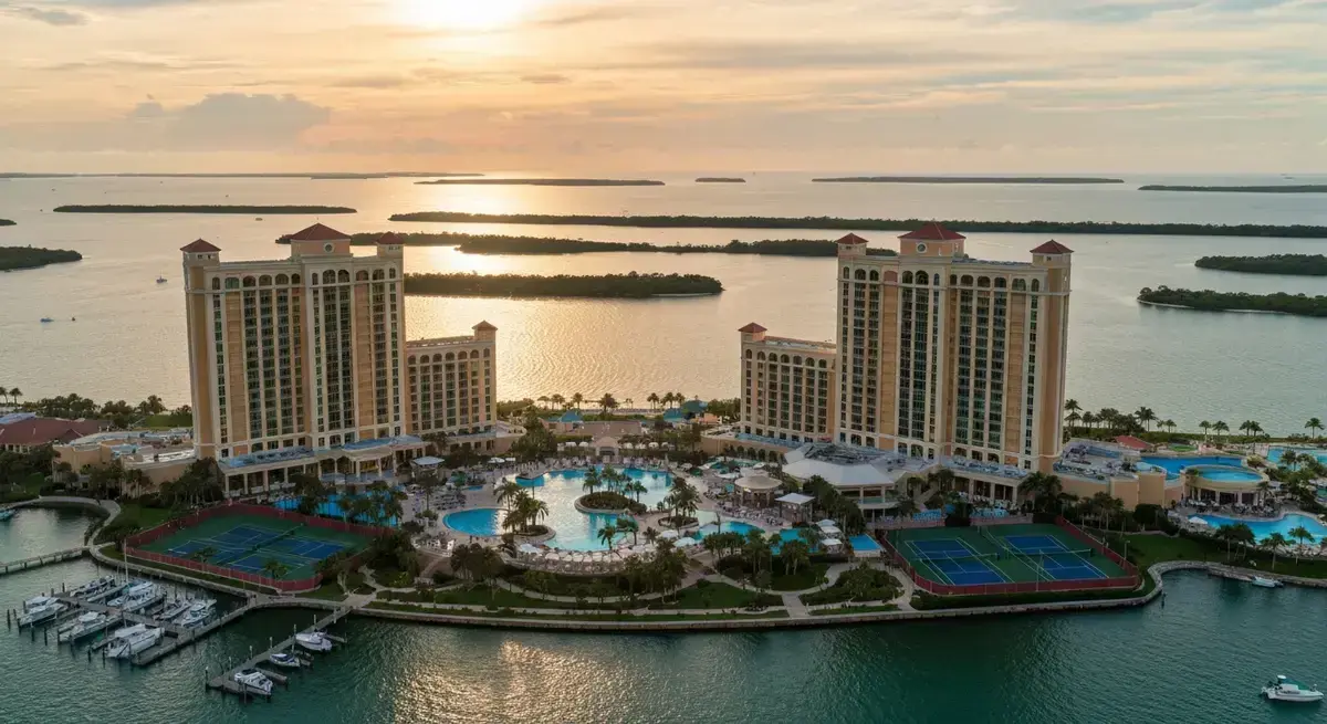 Sanibel Harbour Marriott Resort overlooking San Carlos Bay