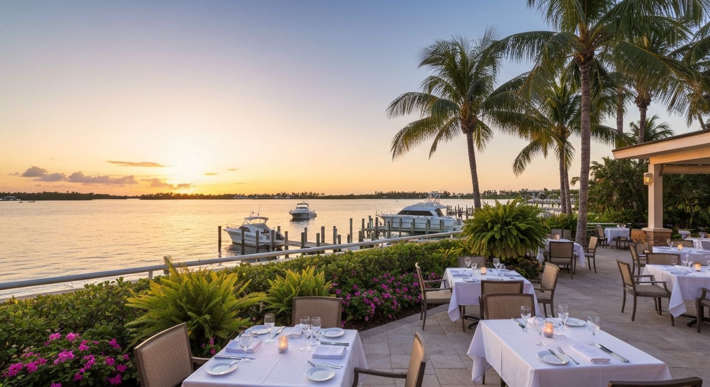 Mango's waterfront restaurant view on Marco Island