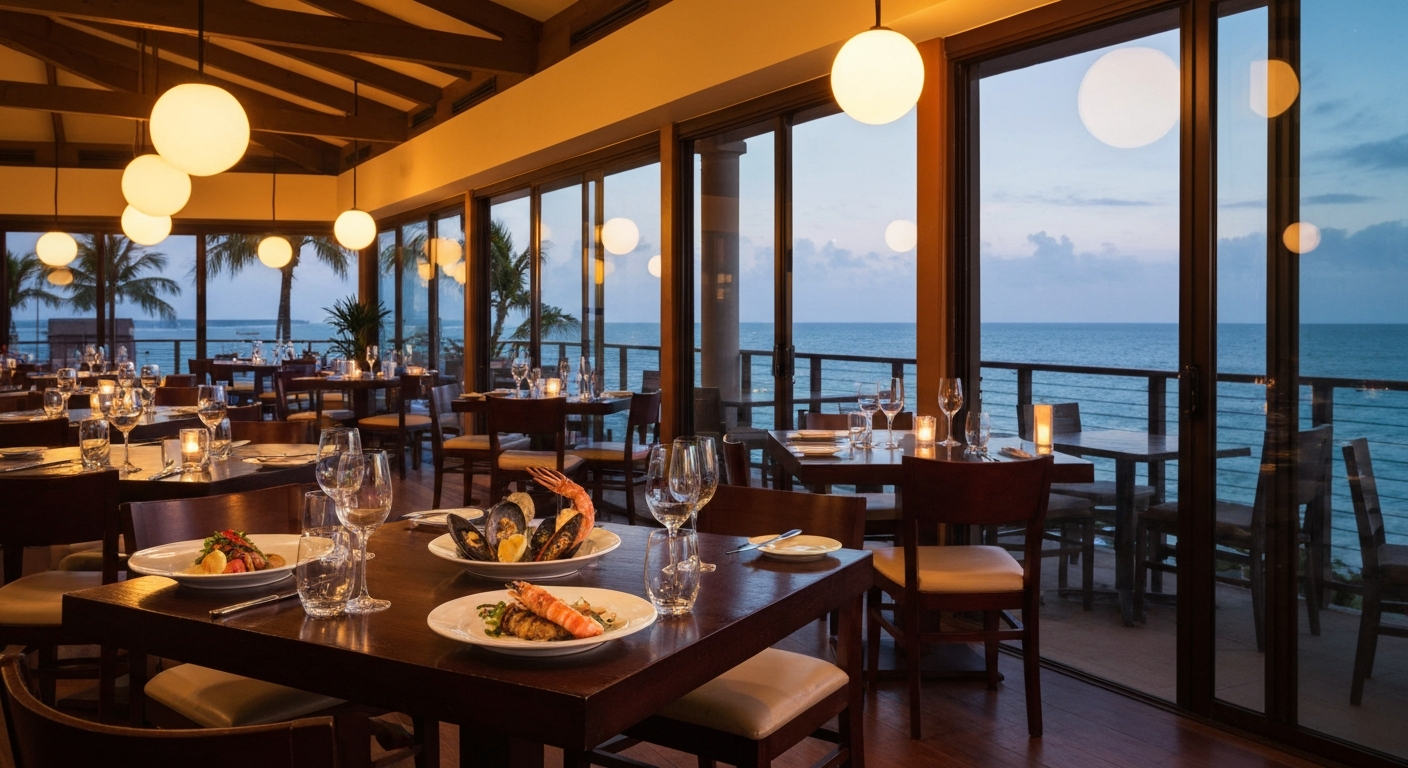 JWB Grill upscale coastal restaurant interior at Margaritaville Fort Myers Beach