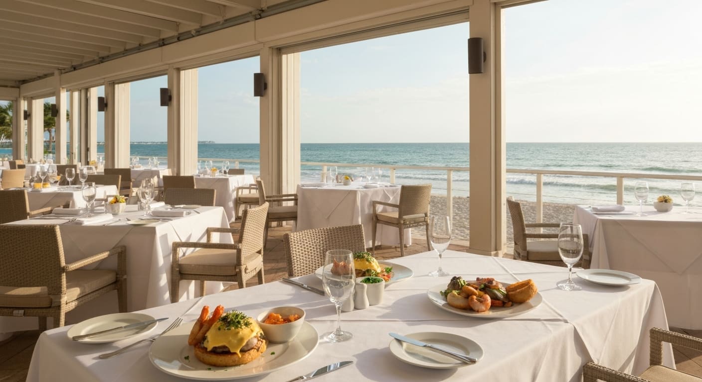 Beachfront brunch dining at Baleen restaurant in Naples Florida