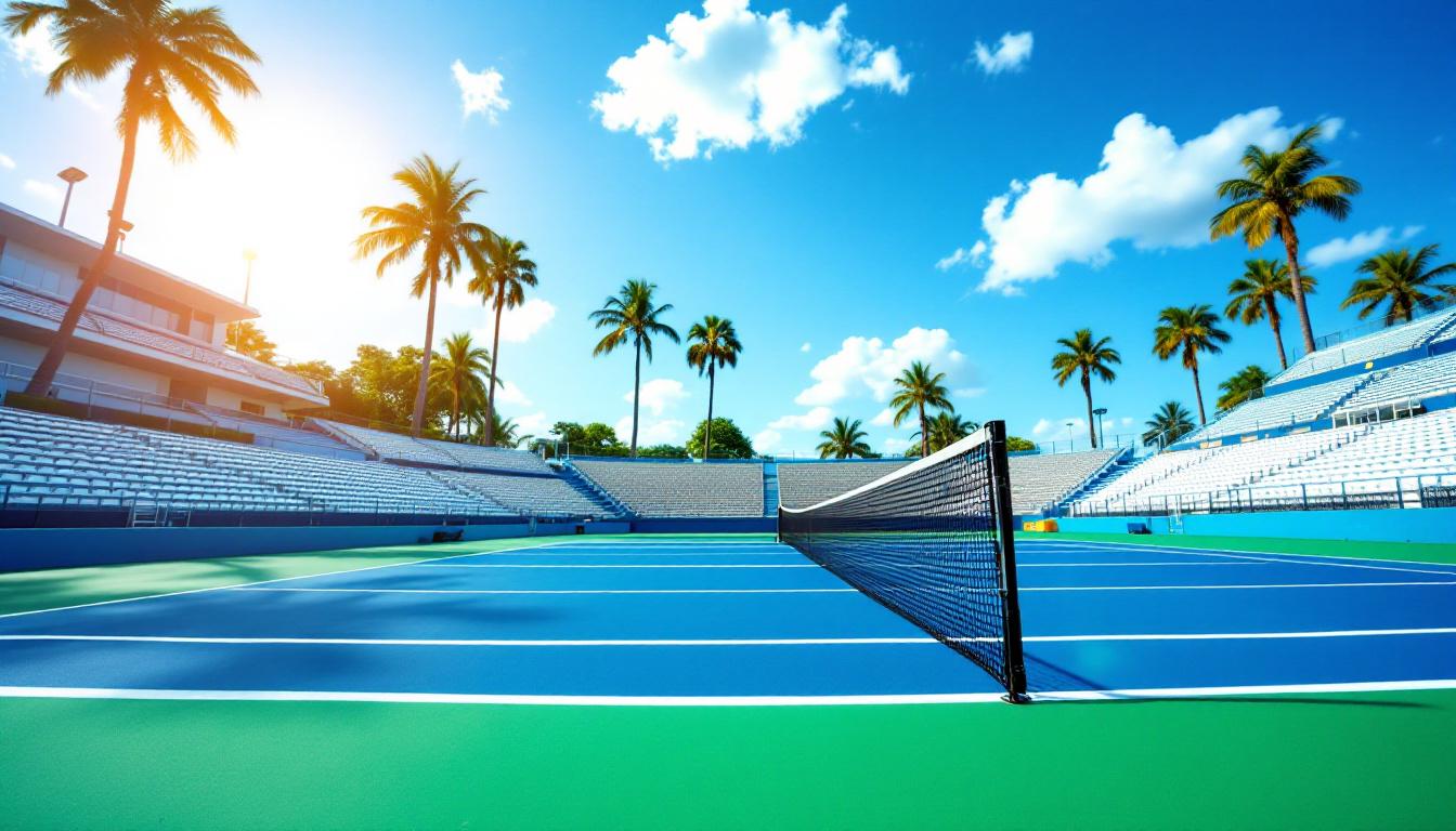 Spectators watching a match on the stadium court