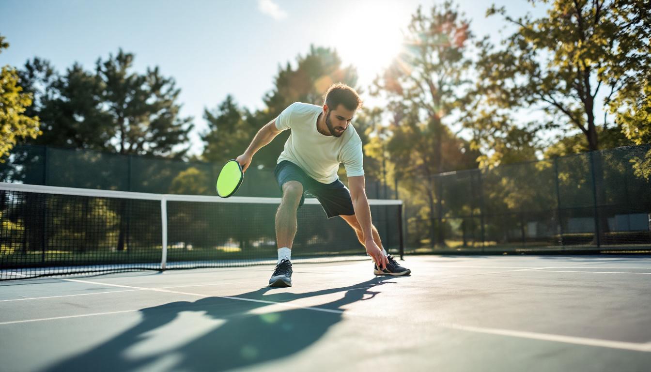 Player stretching before a morning pickleball session
