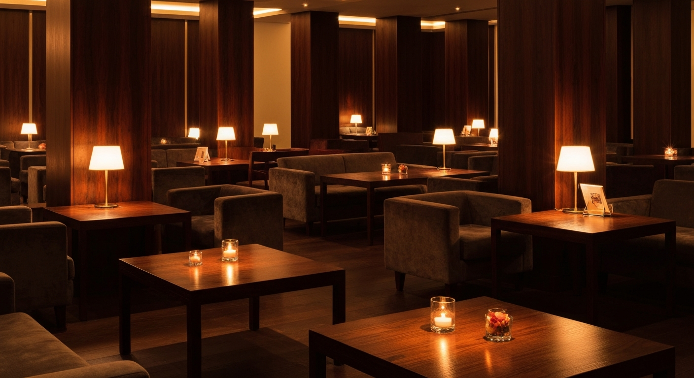 Upscale cocktail bar interior with warm lighting and craft drinks in Naples Florida