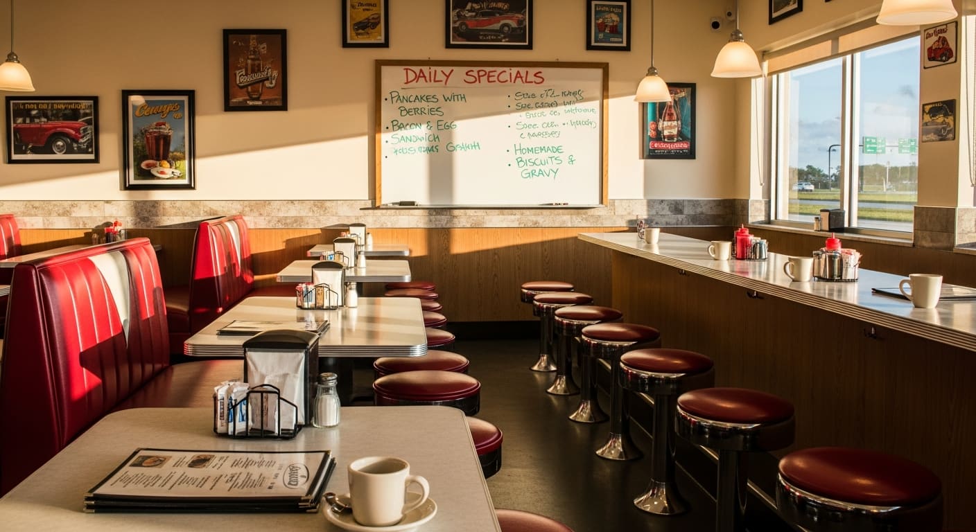 Manasota Diner classic American breakfast diner with booth seating in North Port