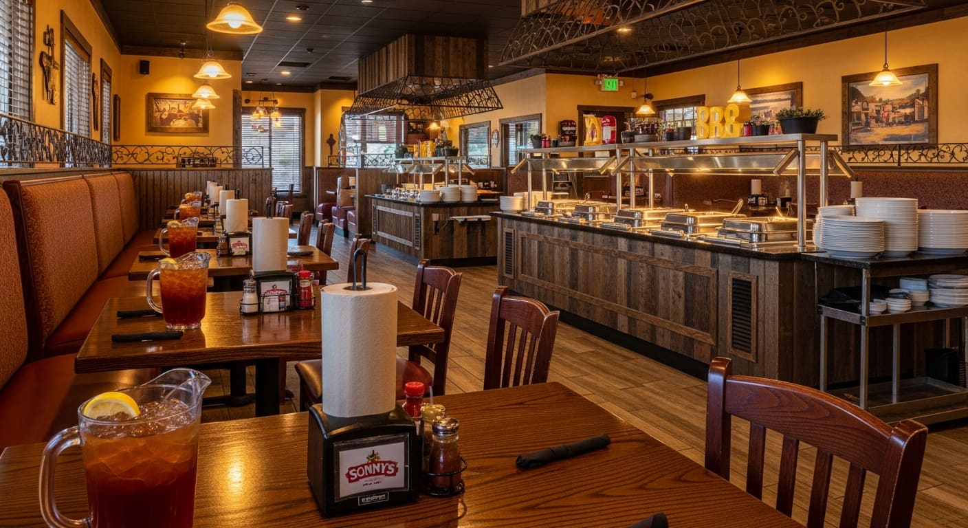 Sonnys BBQ Southern-themed restaurant with warm booth seating in North Port