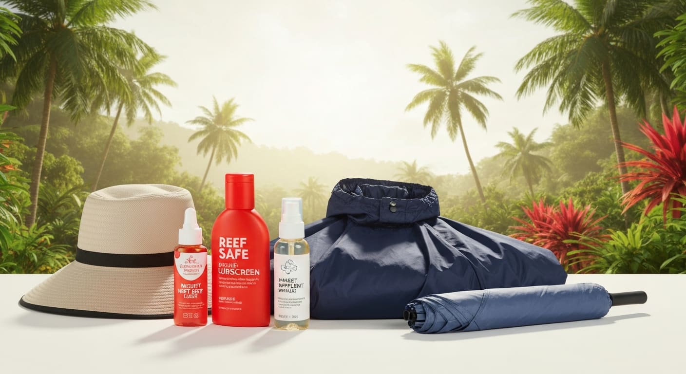 Florida rain gear and sun protection items