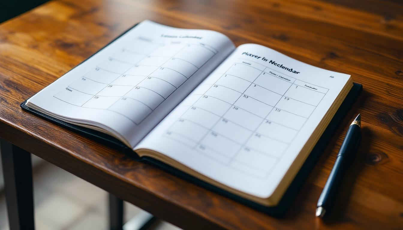 Player calendar and notebook for tracking lessons and drop-in sessions