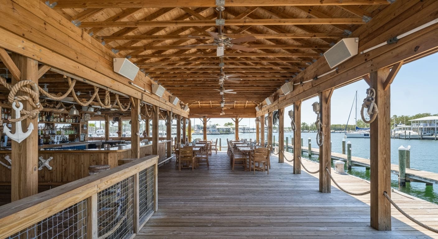 Harpoon Harry's casual waterfront seafood restaurant on Retta Esplanade in Punta Gorda