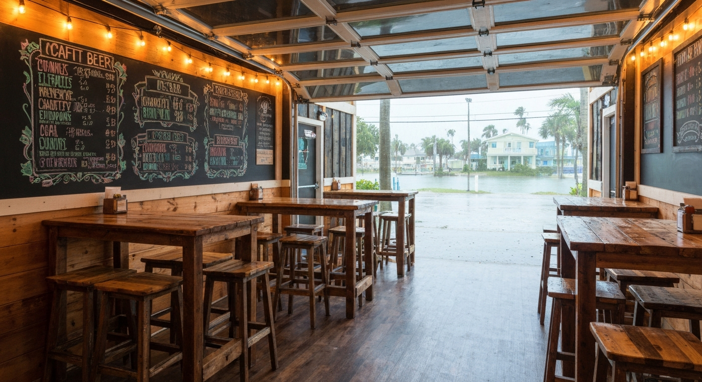 Craft beer flight at Marco Island Brewery taproom
