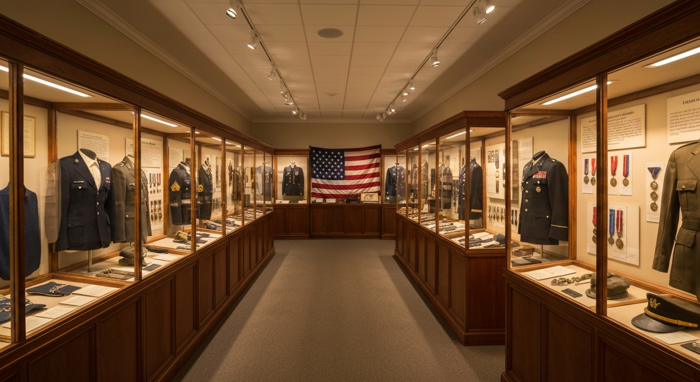 Military Heritage Museum interior with historical displays in Punta Gorda