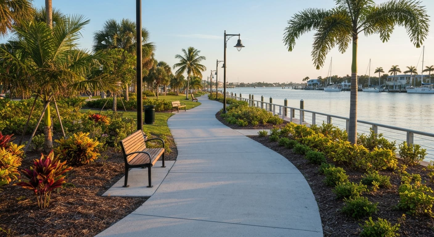 Punta Gorda linear park along Charlotte Harbor