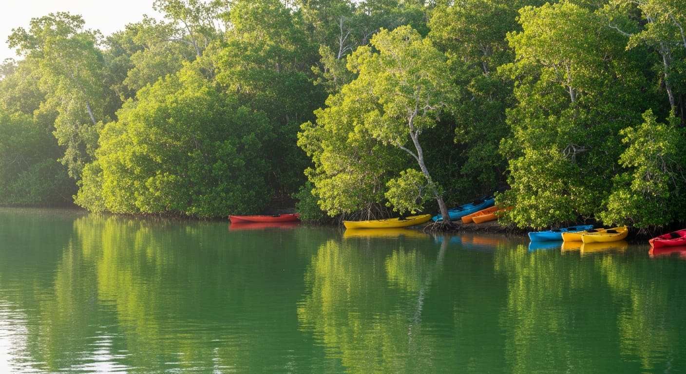 Peace River near Punta Gorda with kayaks