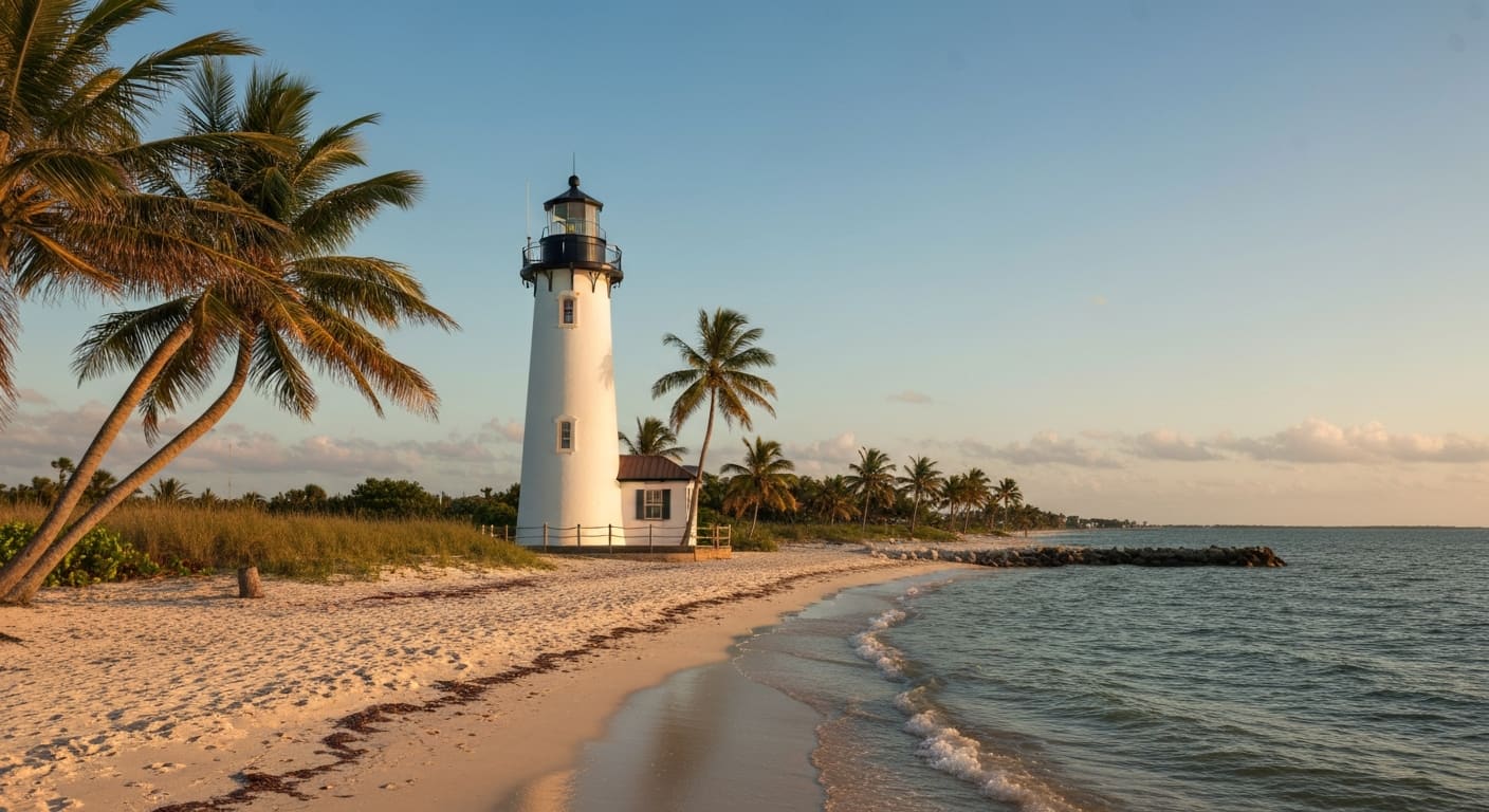 Sanibel Island Florida lighthouse and beach