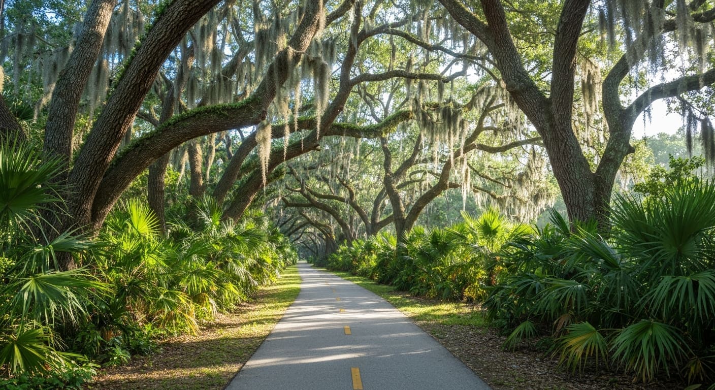 Legacy Trail bike path through Venice Florida