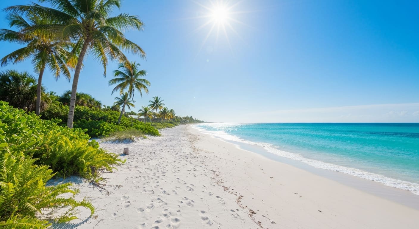 Empty Southwest Florida beach in summer off-season