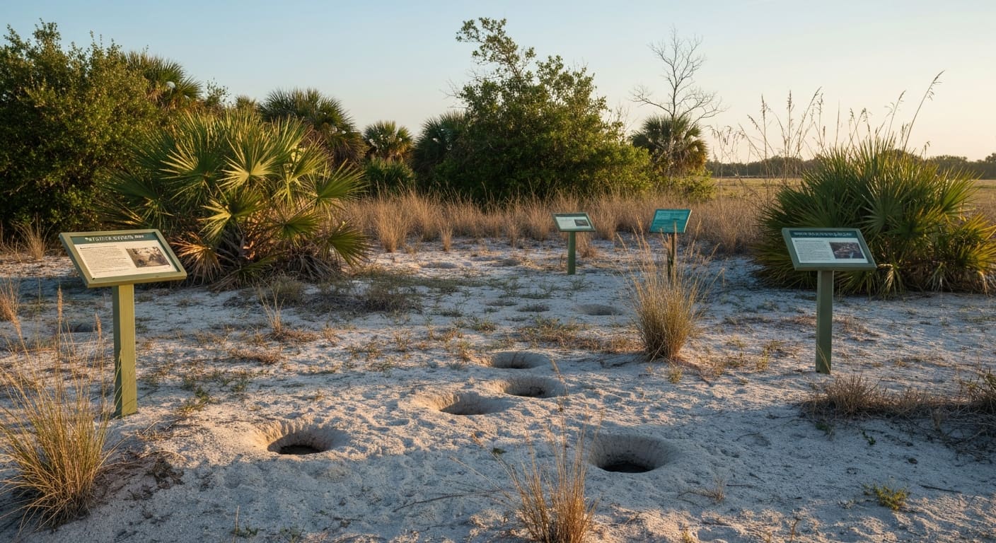 Burrowing owls in Cape Coral Florida habitat