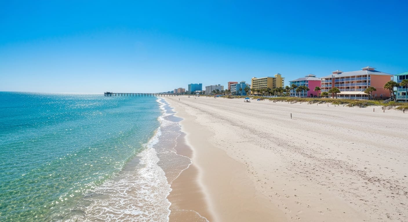 Fort Myers Beach Florida wide sandy shoreline