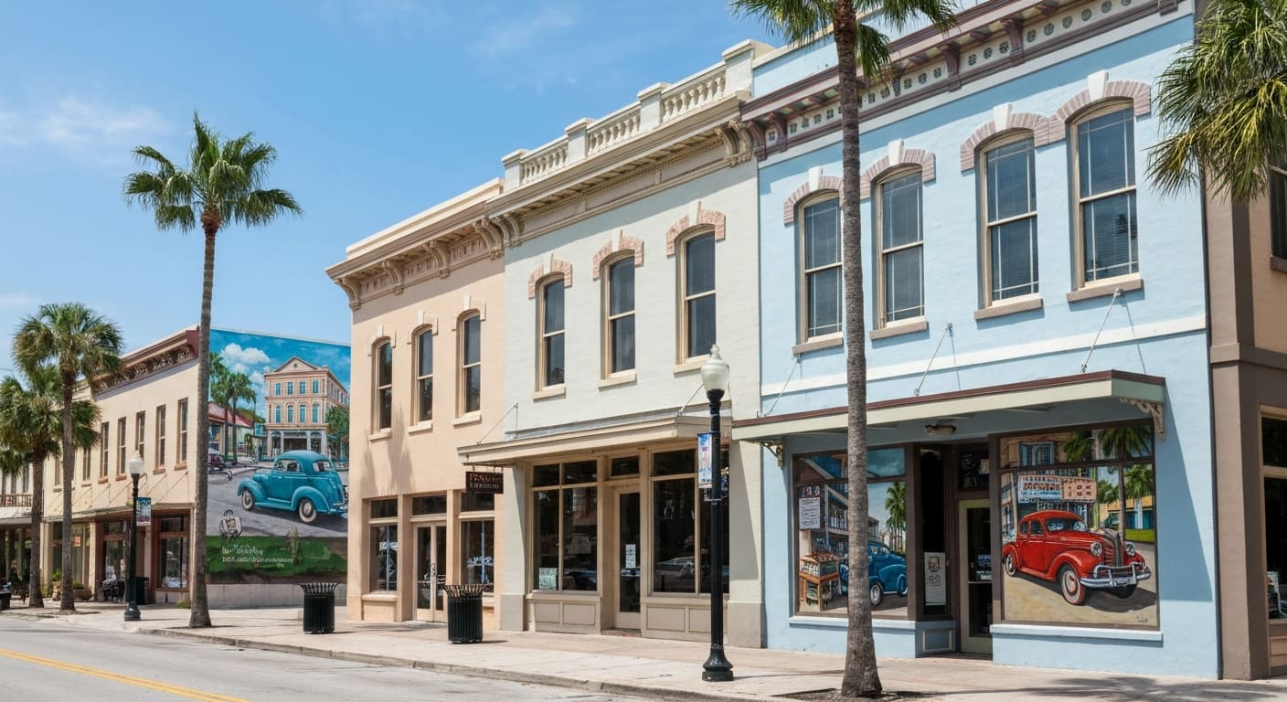 Punta Gorda murals on downtown buildings