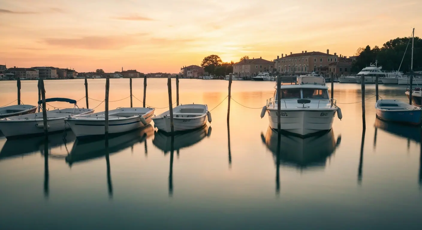 Fishing-focused Venice pier and beach corridor at sunrise