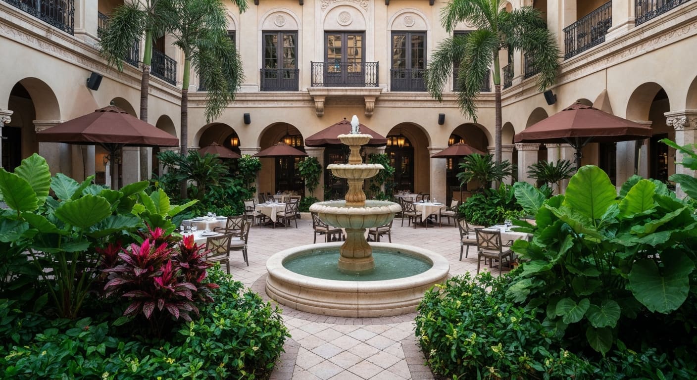 Third Street South Naples outdoor courtyard