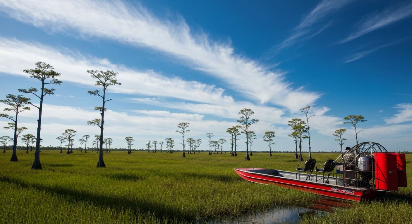 Everglades airboat tour near Naples through sawgrass